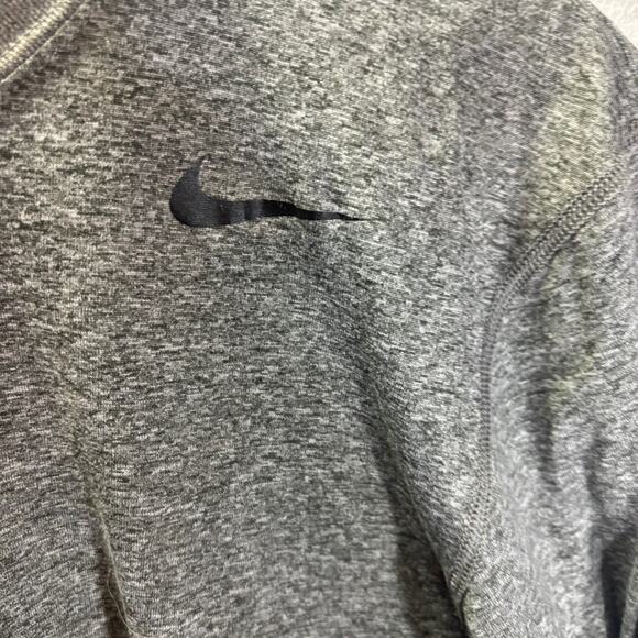 Nike Dri-Fit Men’s Long Sleeve Athletic Shirt Gray Medium Running Training - Picture 3 of 5